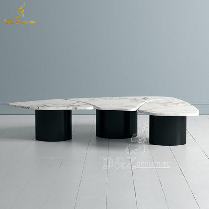 stainless steel sculpture art modern table with chair set for home decorate DZM 1315