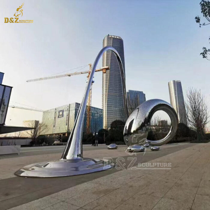 custom made art modern large sculpture modern mirror finishing for sale DZM 1352