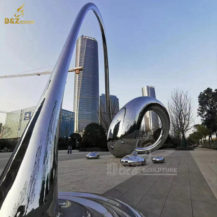 custom made art modern large sculpture modern mirror finishing for sale DZM 1352 - Image 4