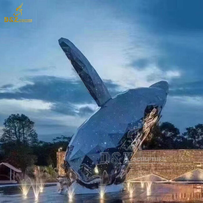 large art metal fish modern mirror fish sculpture for garden decorate DZM 1346 - Image 4