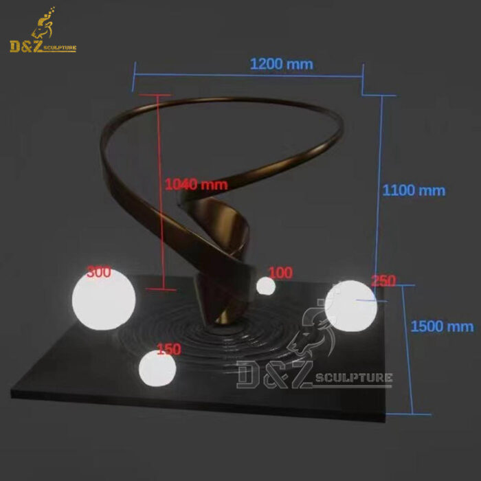 stainless steel art abstract modern sculpture with light sculpture for sale DZM 1349 - Image 3
