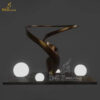 stainless steel art abstract modern sculpture with light sculpture for sale DZM 1349 - Image 4