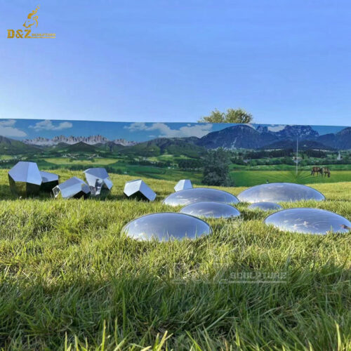stainless steel art modern metal rock sculpture mirror finishing sculpture for sale DZM 1345