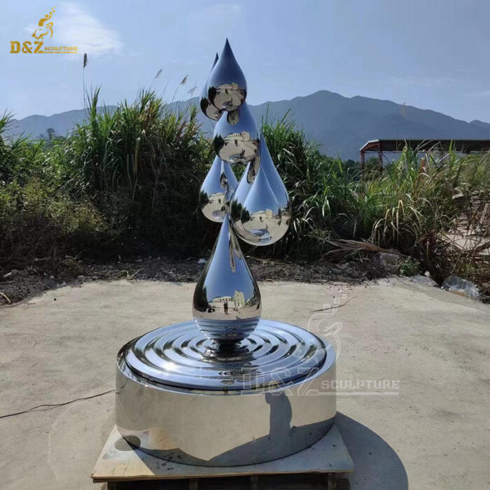 stainless steel sculpture water drop sculpture modern sculpture for sale DZM 1350 - Image 4