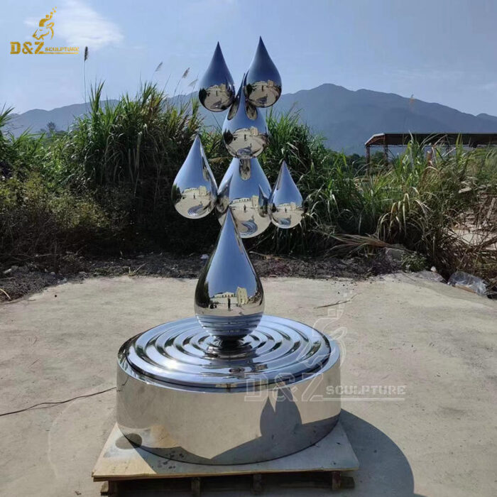 stainless steel sculpture water drop sculpture modern sculpture for sale DZM 1350 - Image 5