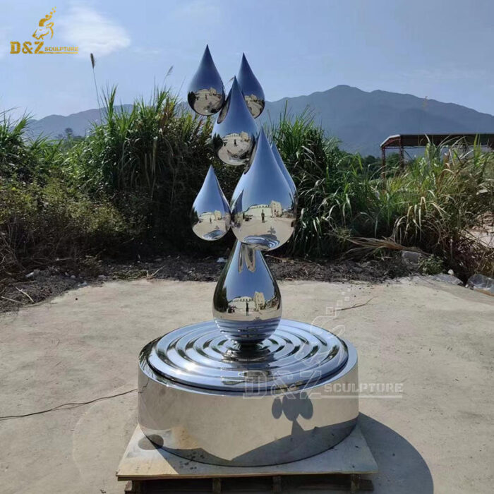 stainless steel sculpture water drop sculpture modern sculpture for sale DZM 1350 - Image 6