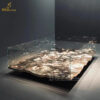 stainless steel water wave table sculpture art modern table sculpture for sale DZM 1339