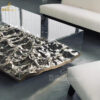stainless steel water wave table sculpture art modern table sculpture for sale DZM 1339 - Image 3