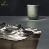 stainless steel water wave table sculpture art modern table sculpture for sale DZM 1339 - Image 6