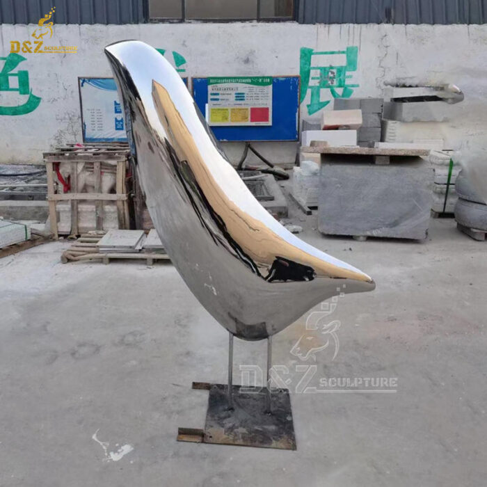 stainless steel art abstract mirror finishing bird garden bird sculptures DZM 1377