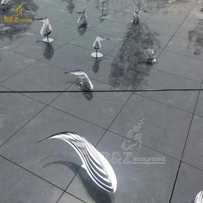 stainless steel art modern abstract fish sculpture for sale DZM 1373 - Image 4