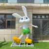 stainless steel rabbit geometric sculpture modern metal art for sale 1384