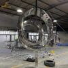 stainless steel abstract circle art design for garden decorate DZM 1399