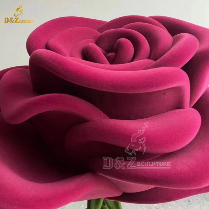 stainless steel art modern metal flower sculpture art rose sculpture for sale DZM 1396