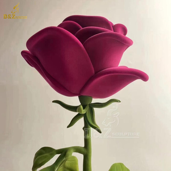 stainless steel art modern metal flower sculpture art rose sculpture for sale DZM 1396 - Image 3