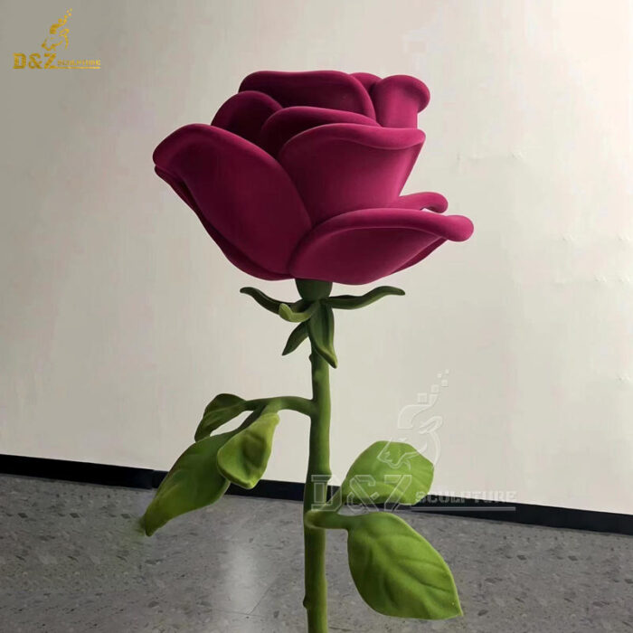 stainless steel art modern metal flower sculpture art rose sculpture for sale DZM 1396 - Image 4
