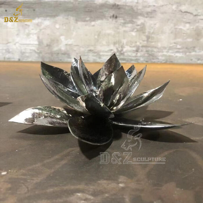 stainless steel art modern metal lotus flower garden sculpture for sale DZM 1398