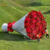 stainless steel large 3d flower sculpture rose sculpture for sale DZM 1394