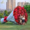 stainless steel large 3d flower sculpture rose sculpture for sale DZM 1394 - Image 3