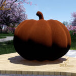 custom made corten steel outdoor pumpkin sculpture DZM-1403