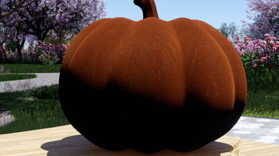 custom made corten steel outdoor pumpkin sculpture DZM-1403