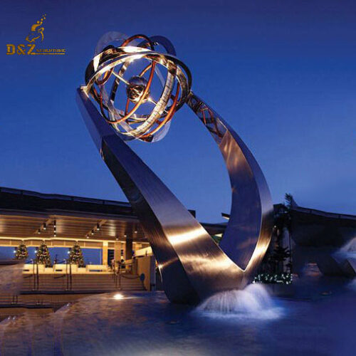 large outdoor water fountains with lights