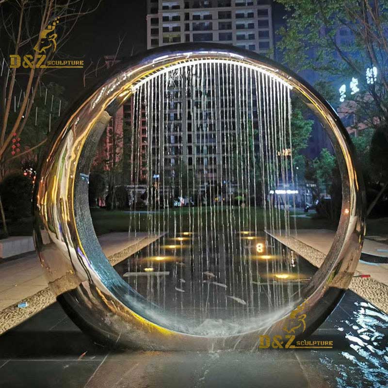 outdoor fountain with led lights
