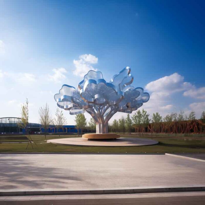 Custom large metal cloud tree landscape sculpture DZ-1490