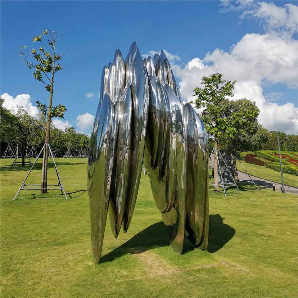 Modern abstract metal mountain sculpture for sale DZM-1480