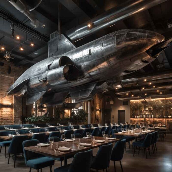 Large aircraft art decorative sculpture, decorating American space-themed restaurant DZ-1499
