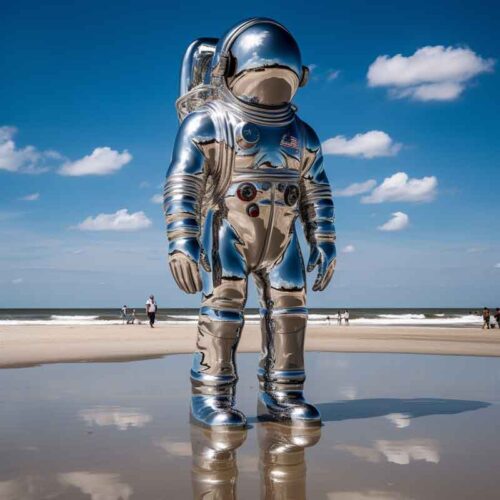 Customized giant special astronaut art sculpture public decor DZ-1501