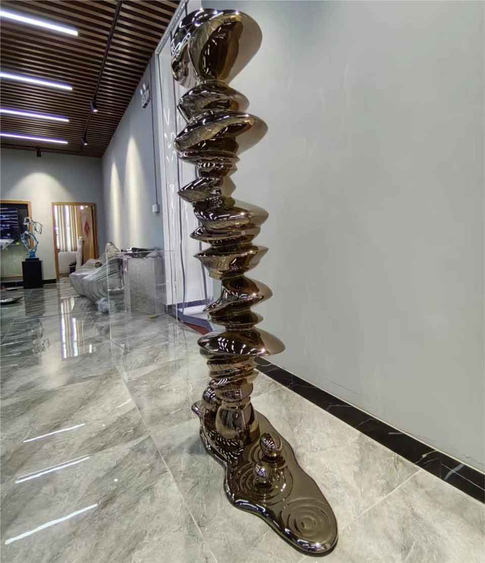 Modern high-end hotel color-plated metal abstract sculpture DZ-1502
