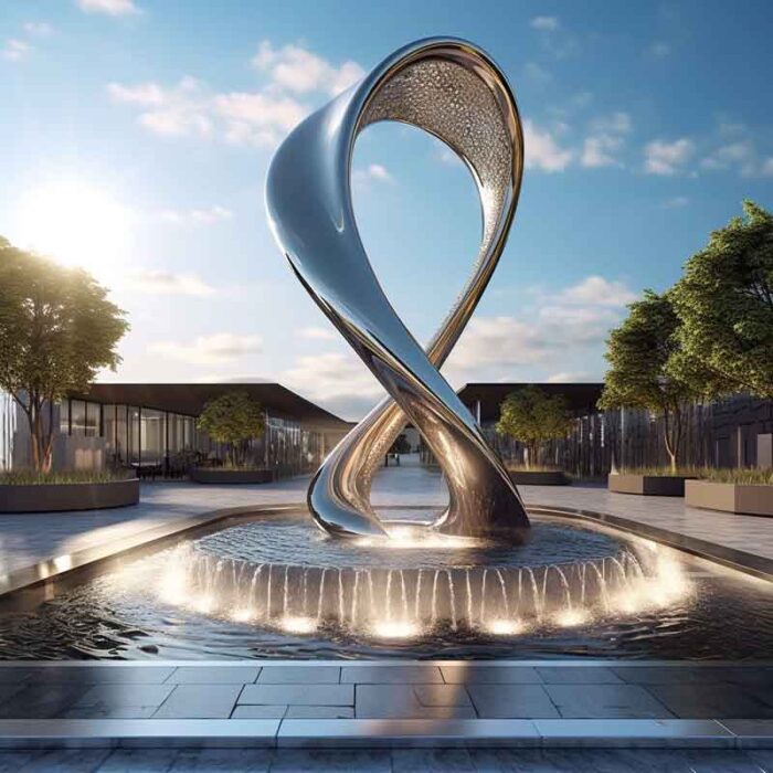 Modern large entrance landscape metal art sculpture DZ-1503