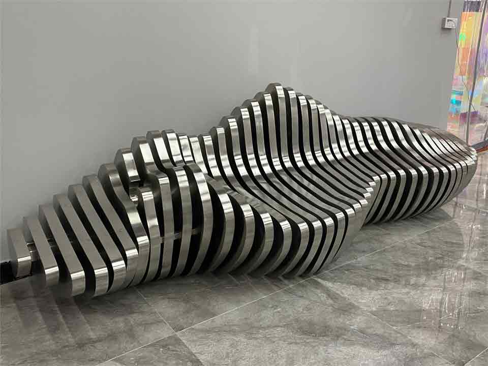 Modern outdoor metal bench sculpture for sale DZ-1505