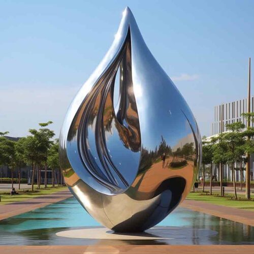 Modern large abstract metal water drop art sculpture DZ-1506