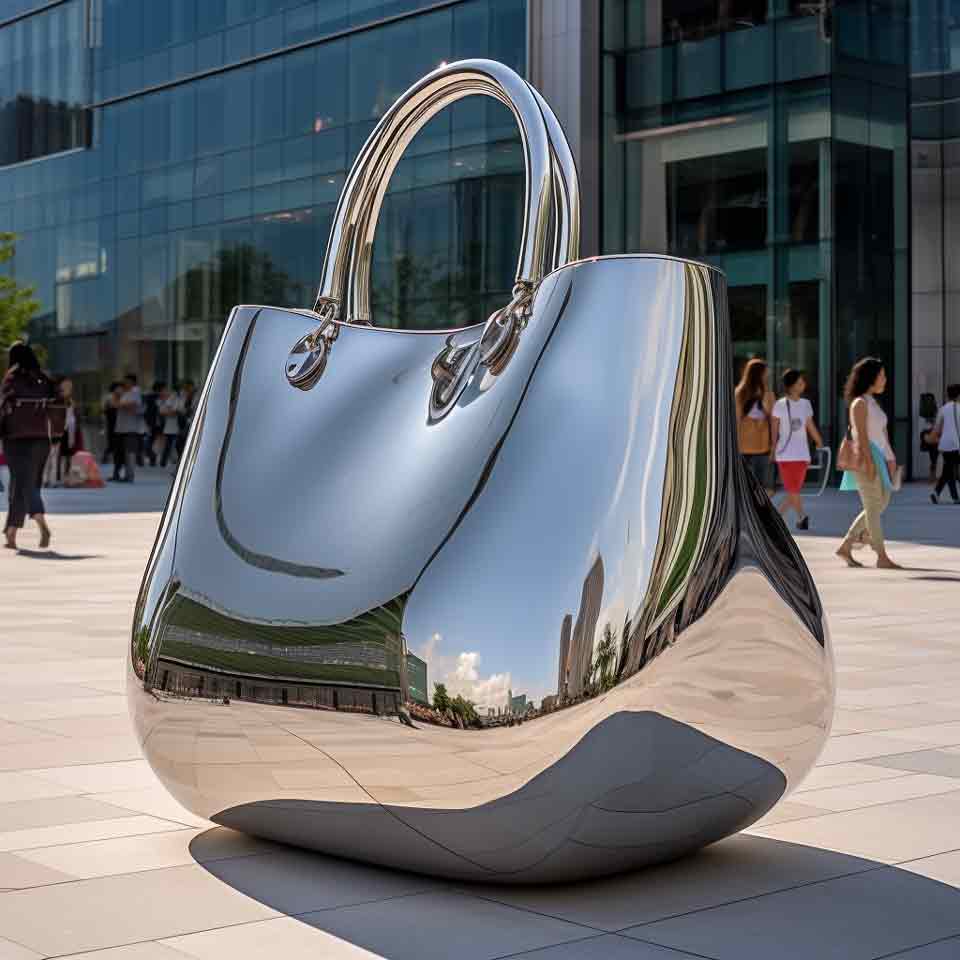 Large metal handbag sculpture: modern art, brand customization DZ-1511