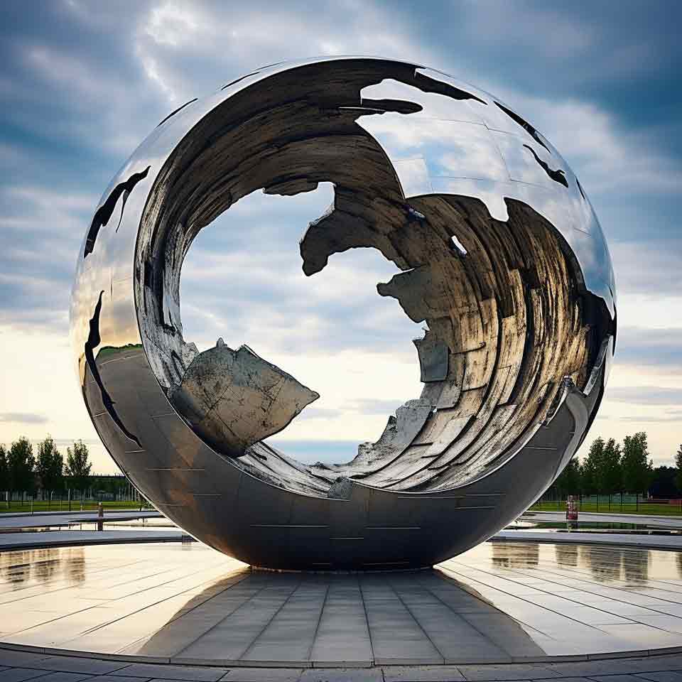 Giant metal earth art sculpture, new landmark of Square Park DZ-1515