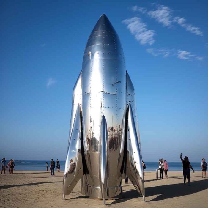 Customized large metal rocket ship sculpture DZ-1500
