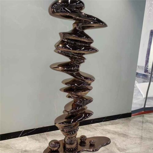 Modern high-end hotel color-plated metal abstract sculpture DZ-1502