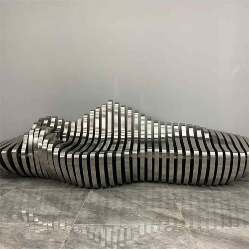 Modern outdoor metal bench sculpture for sale DZ-1505