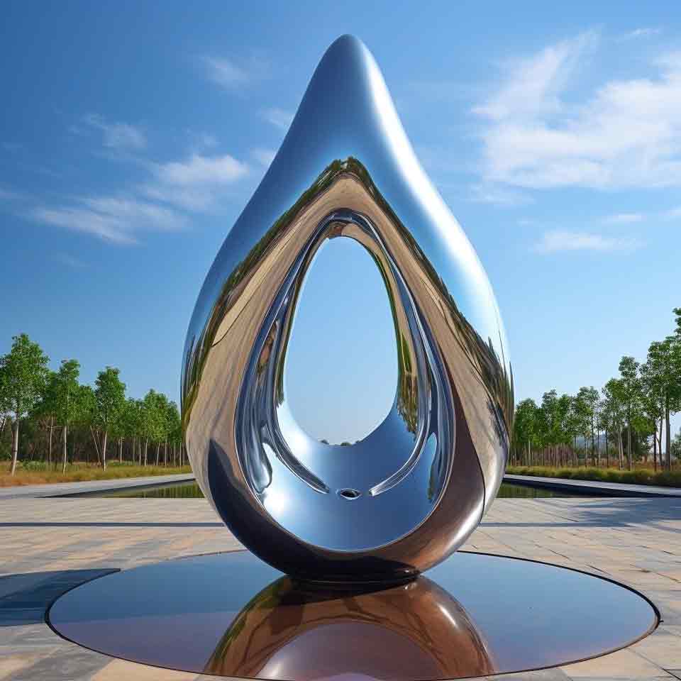 Modern large abstract metal water drop art sculpture DZ-1506