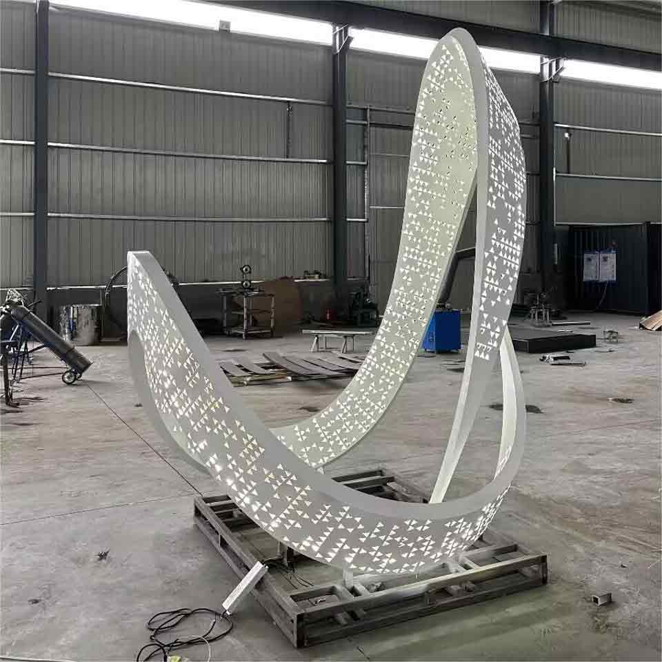 Large stainless steel LED abstract sculpture for sale DZ-1516