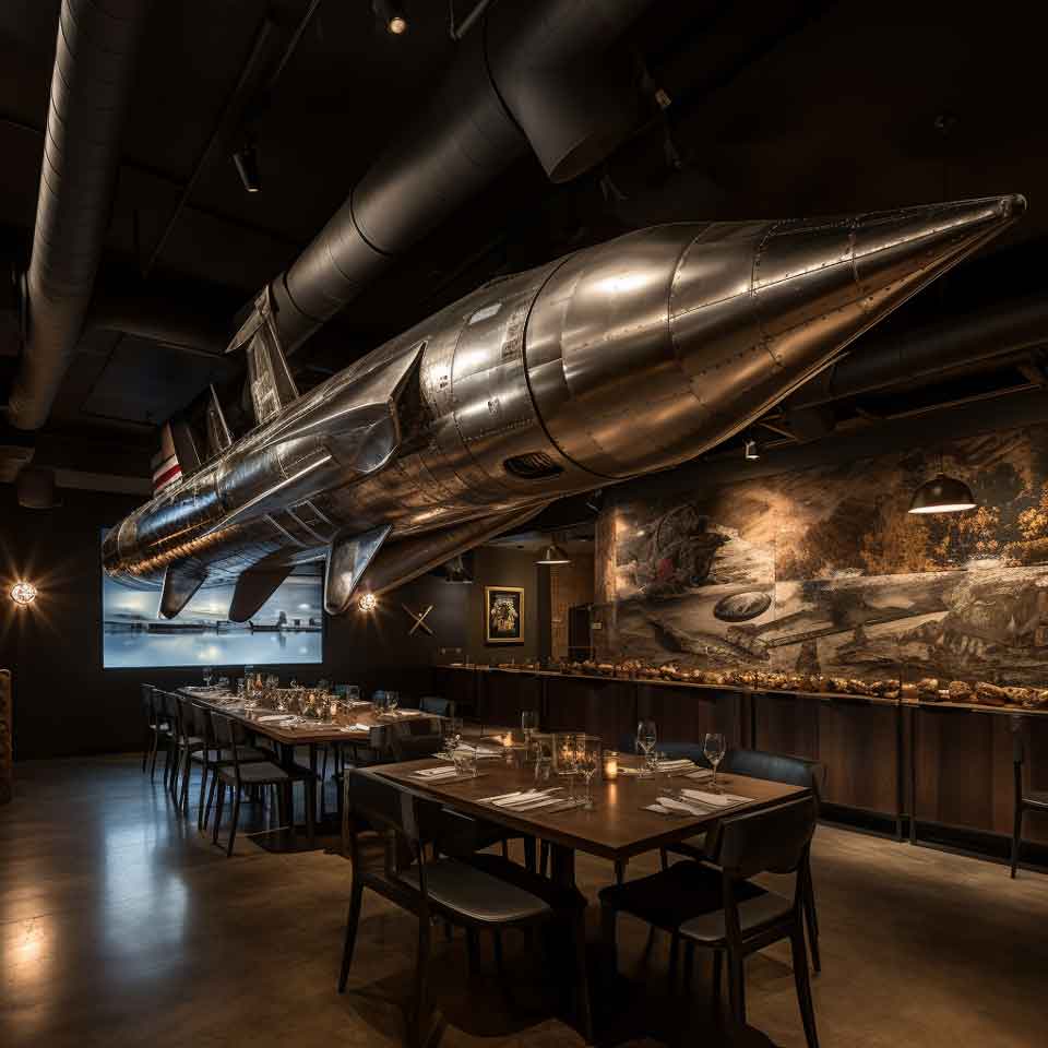 Large aircraft art decorative sculpture, decorating American space-themed restaurant DZ-1499
