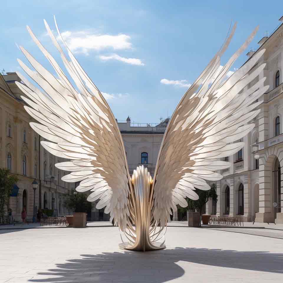 Large outdoor metal angel wings sculpture for sale DZ-1507