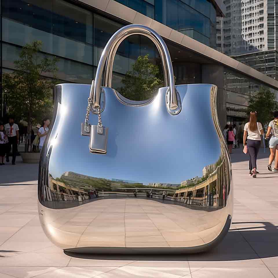 Large metal handbag sculpture: modern art, brand customization DZ-1511