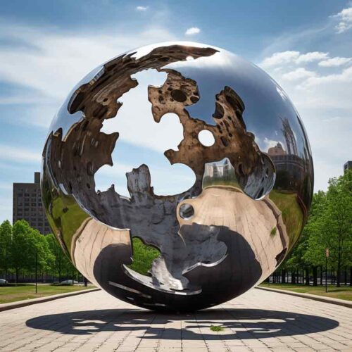 Giant metal earth art sculpture, new landmark of Square Park DZ-1515
