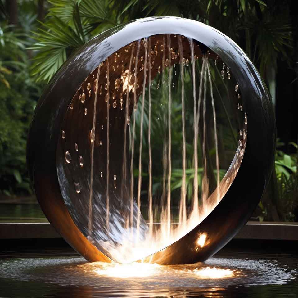 Outdoor metal water drop fountain sculpture for sale DZ-1494