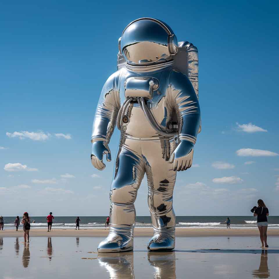 Customized giant special astronaut art sculpture public decor DZ-1501