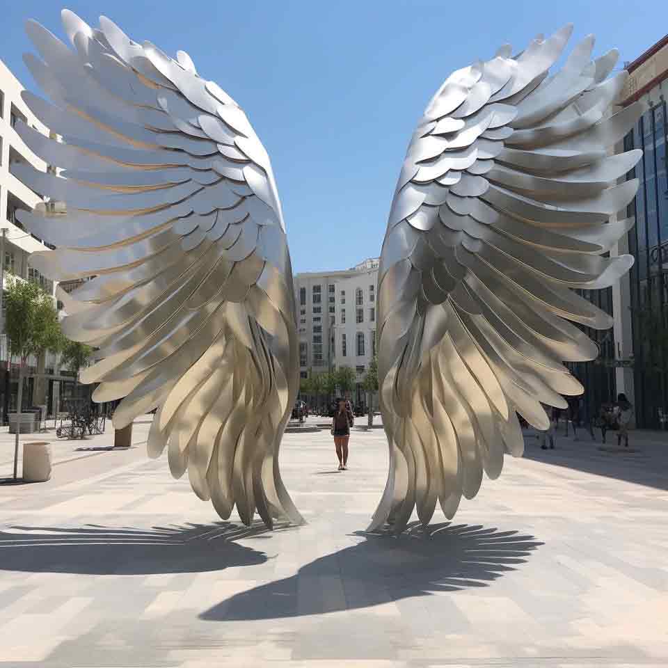 Large outdoor metal angel wings sculpture for sale DZ-1507