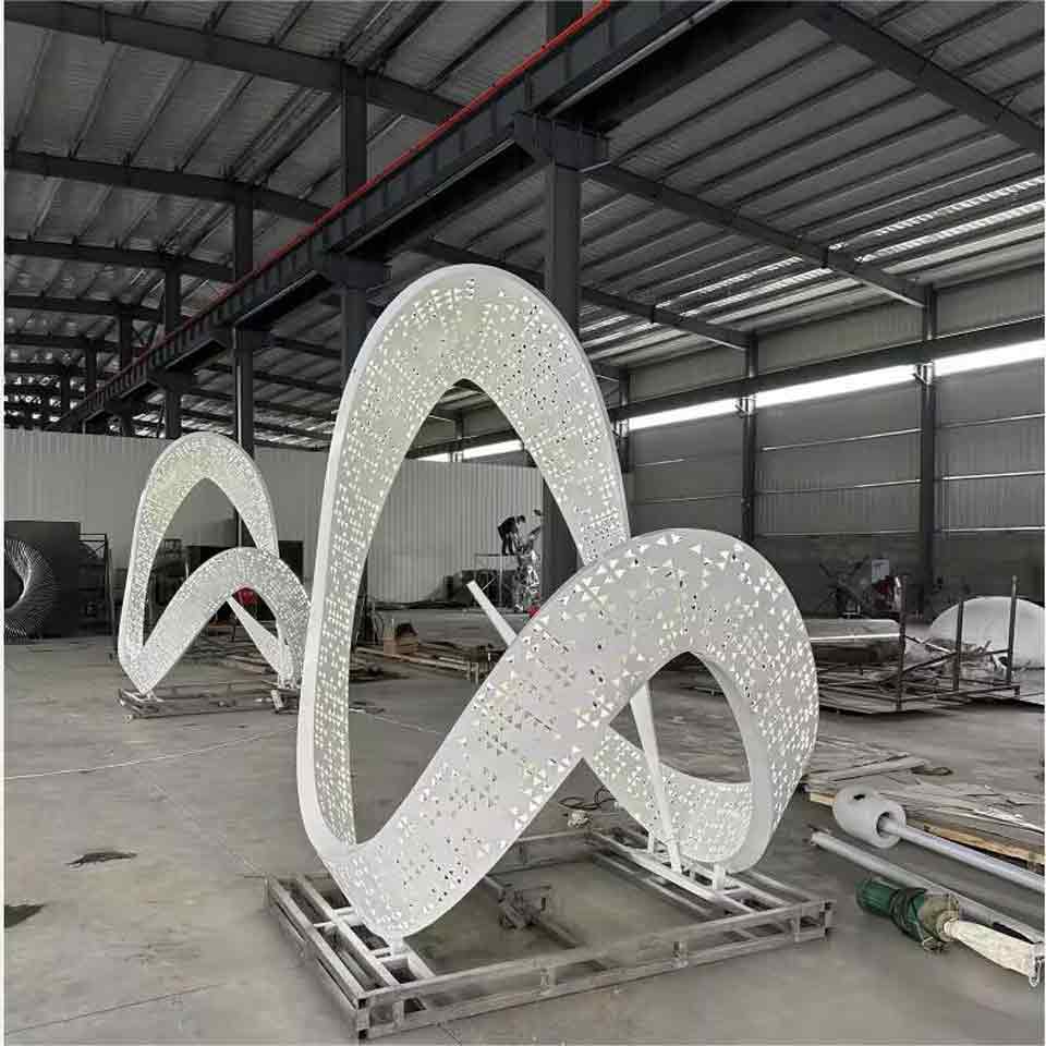 Large stainless steel LED abstract sculpture for sale DZ-1516